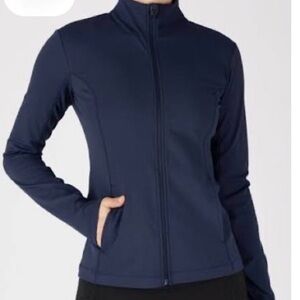 J. McLaughlin Women's Navy Zip-Front Activewear Jacket